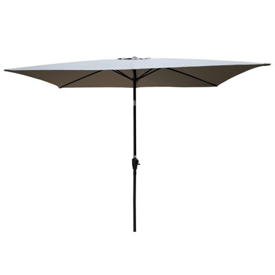 9ft X 6ft Patio Umbrella - Blocking, Pole, Crank And Button Tilt For Garden Use 6x9ft Outdoor Rust- Steel Water , Easy Pool