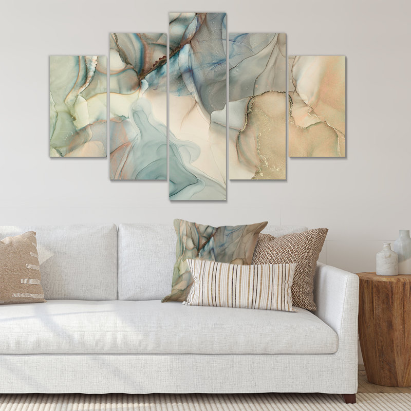 «Tender Liquid Art I», impression sur toile tendue 5 pièces
