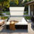 Outdoor Steel Frame Sun Lounger With Curved Sun Canopy, Adjustable Backrest, Hidden Side Table And Arched Armrests-1665767934