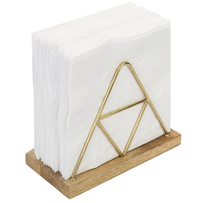 Iron and Wood Napkin Holder