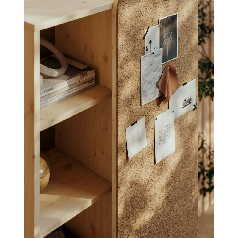 Slide cabinet with pinboard. Scandinavian design, made in Europe, FSC certified wood.