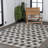 Drora Traditional Geometric Bold Gingham Black/Cream Indoor/Outdoor Rug-1497350834