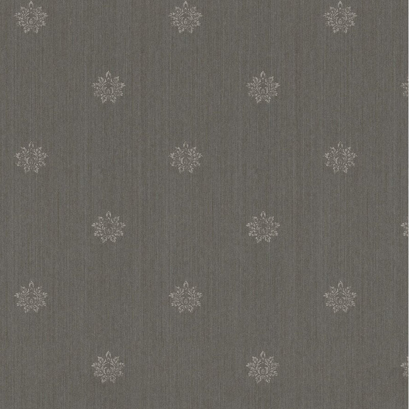Rouleau de papier peint damassé l 33 pi x p 21 po Monaghan, Gris