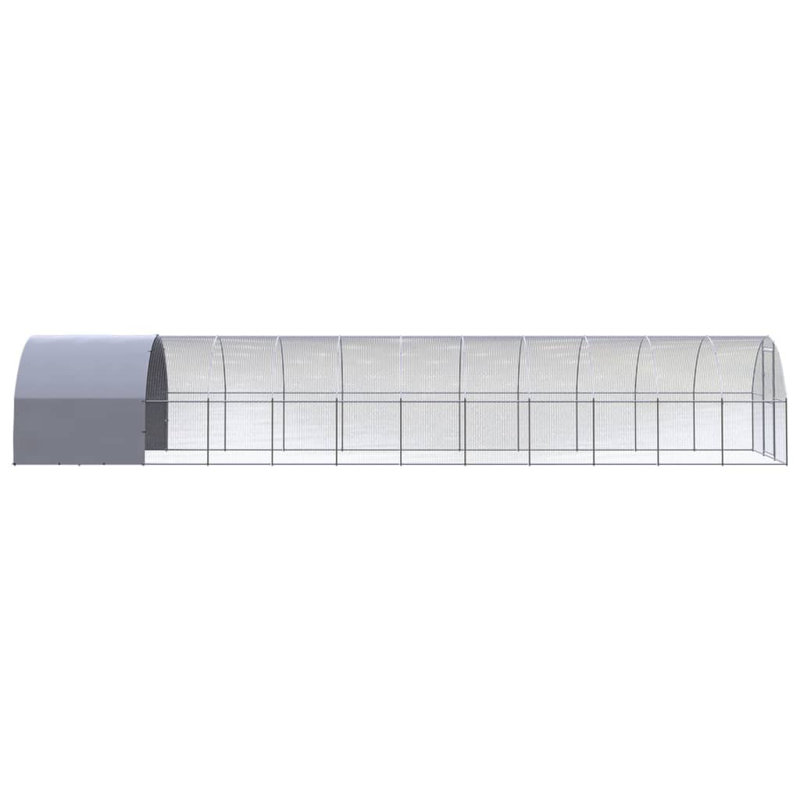 Cage à poulet résistante aux intempéries, H 78,7 po x l 118,1 po x L 472,4 po, gris