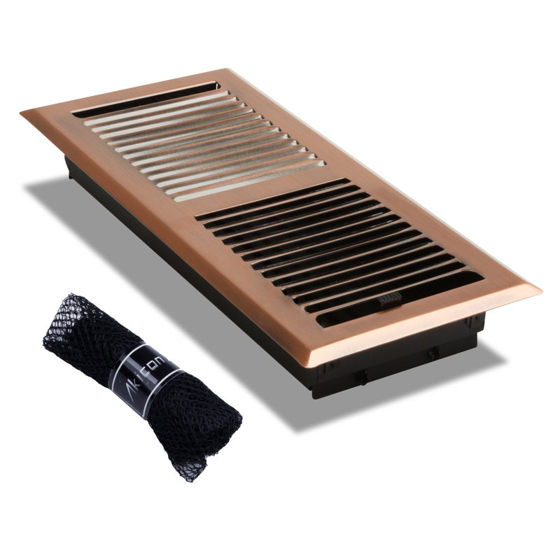 Registre de plancher, Cuivre antique, H 2 po x l 10 po x P 4 po
