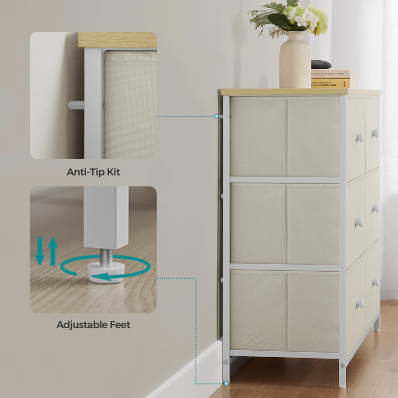 Odeza 80cm W 6 - Drawer Chest of Drawers, Cream White