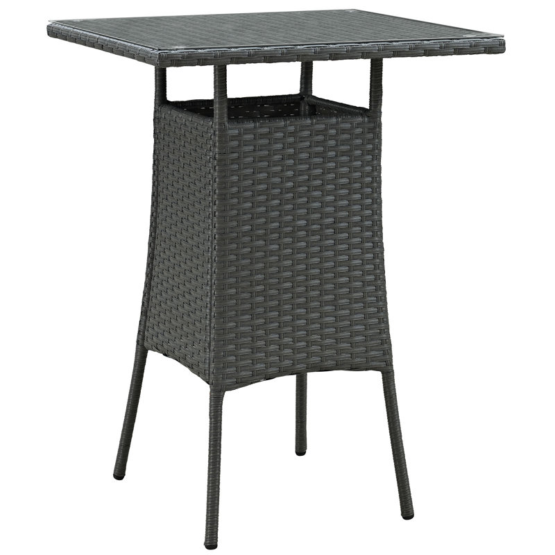 Convene Square Metal Outdoor Bar Table , 31.5'' in. W 31.5'' in. D, Chocolate