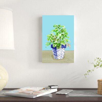 Herb Garden II White Navy by Beth Grove - Wrapped Canvas Painting -  Red Barrel StudioÂ®, BFB5793CD62A44959AC6F2A33E8EFF7A