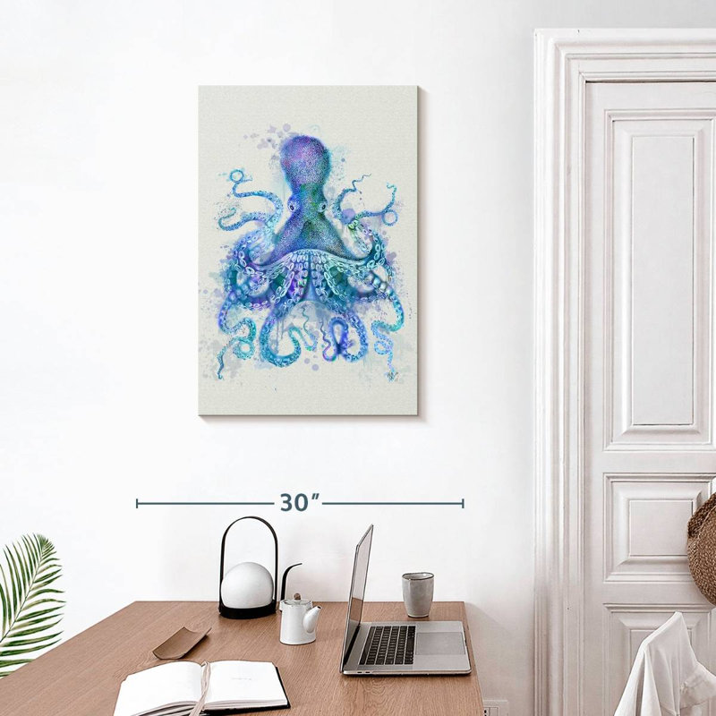 Brampt Octopus Rainbow Splash Blue, 30" H x 20" W