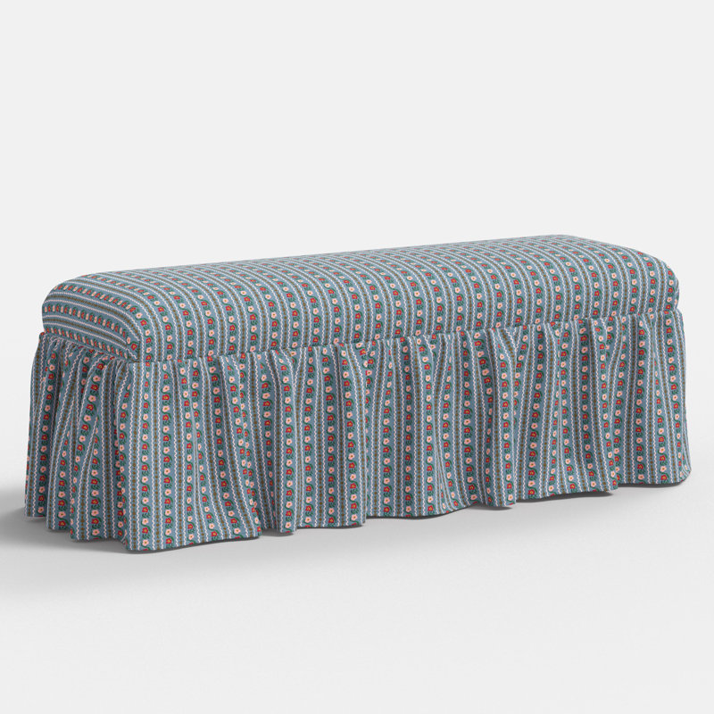Banc de salle à manger Surrey en ardoise Delphine, Bleu géométrique
