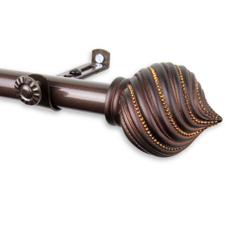 Tringle à rideaux simple Sebergham, 120 po à 170 po, Cacao