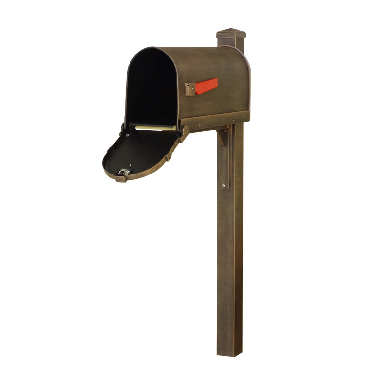 Aluminum Post Mounted Mailbox with Magnetic Closure