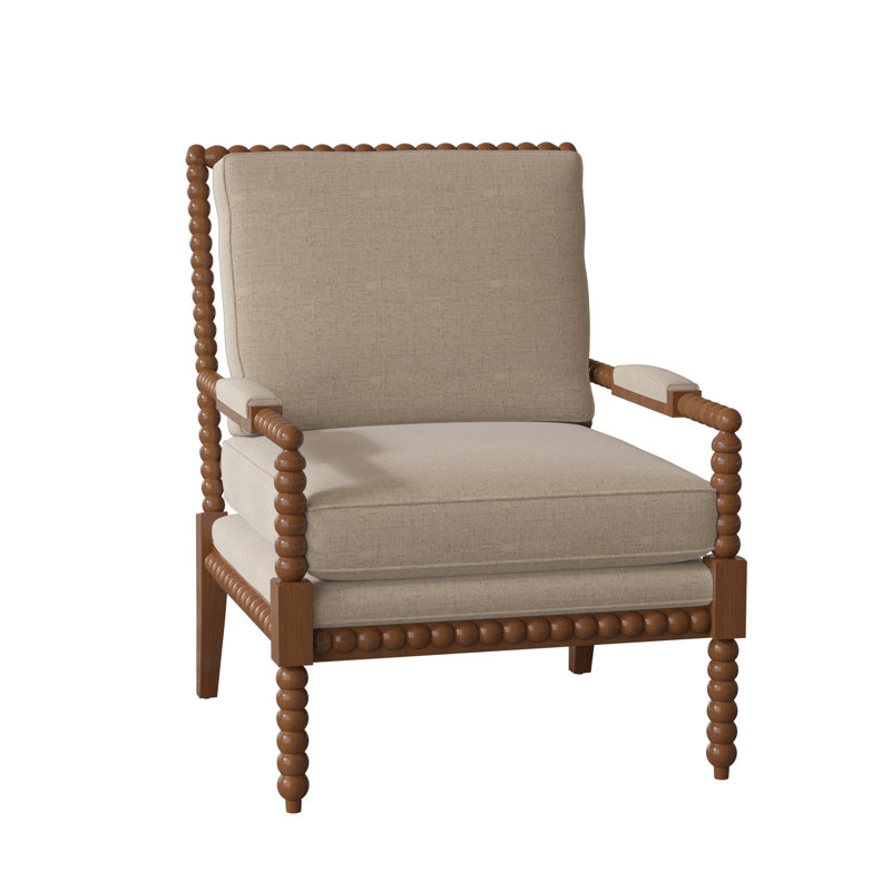 Keaton Upholstered Armchair, Pecan, Drusky Beige Performance
