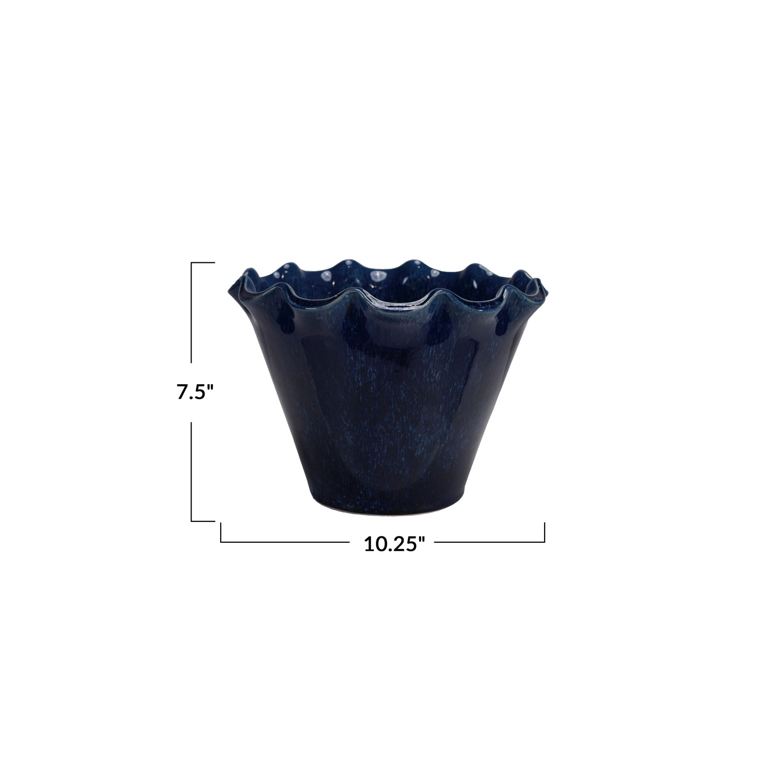 Stoneware Pot Planter, 7.5" H x 10.25" W x 10.25" D
