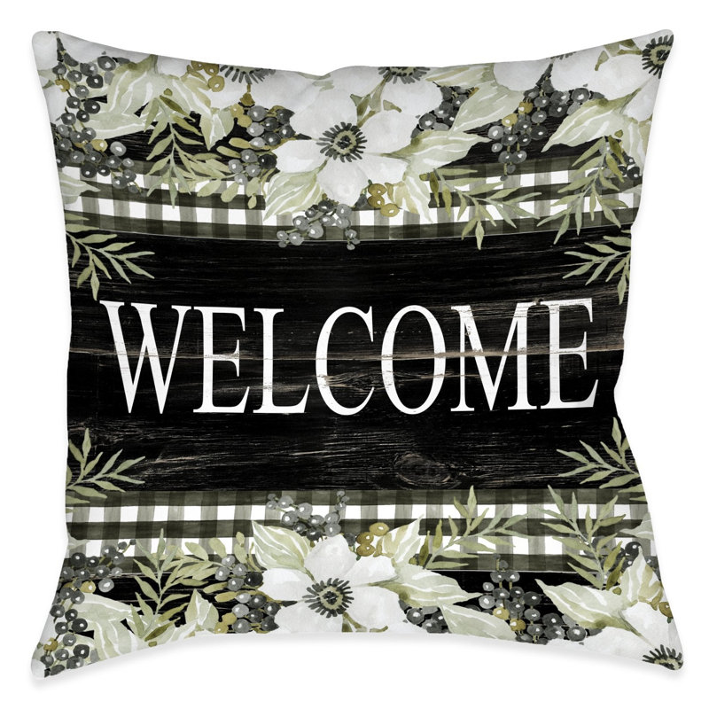 Coussin décoratif d'intérieur Blooming Welcome