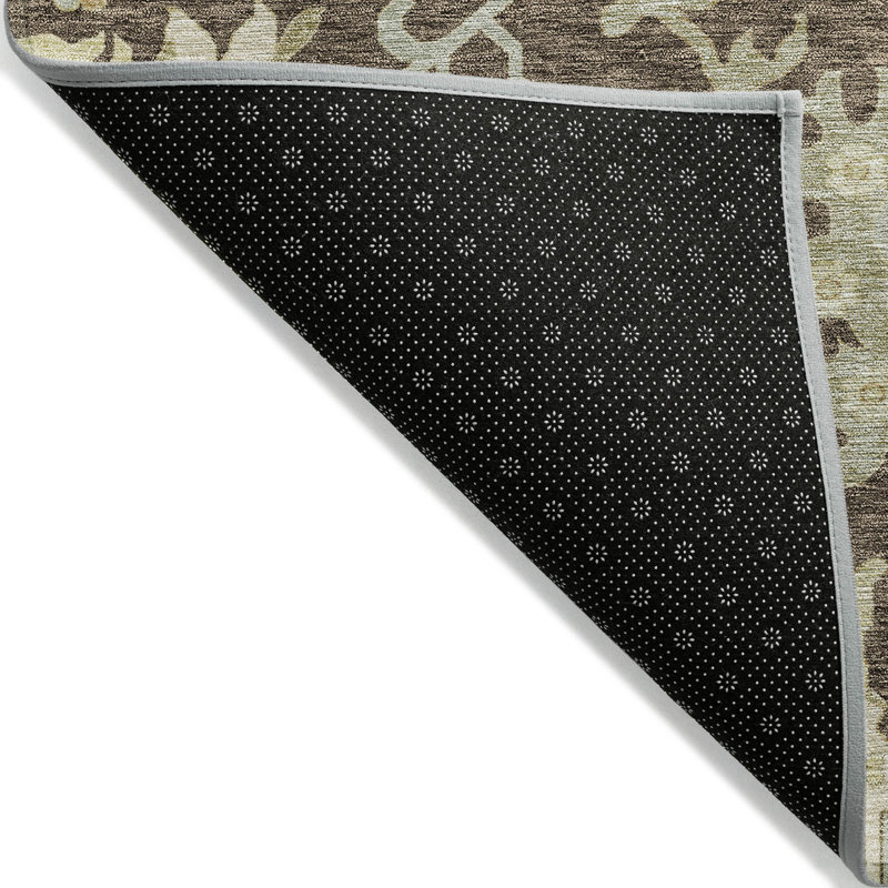 Louis Brown Washable Indoor-Outdoor Rug - , 5' x 7'6"