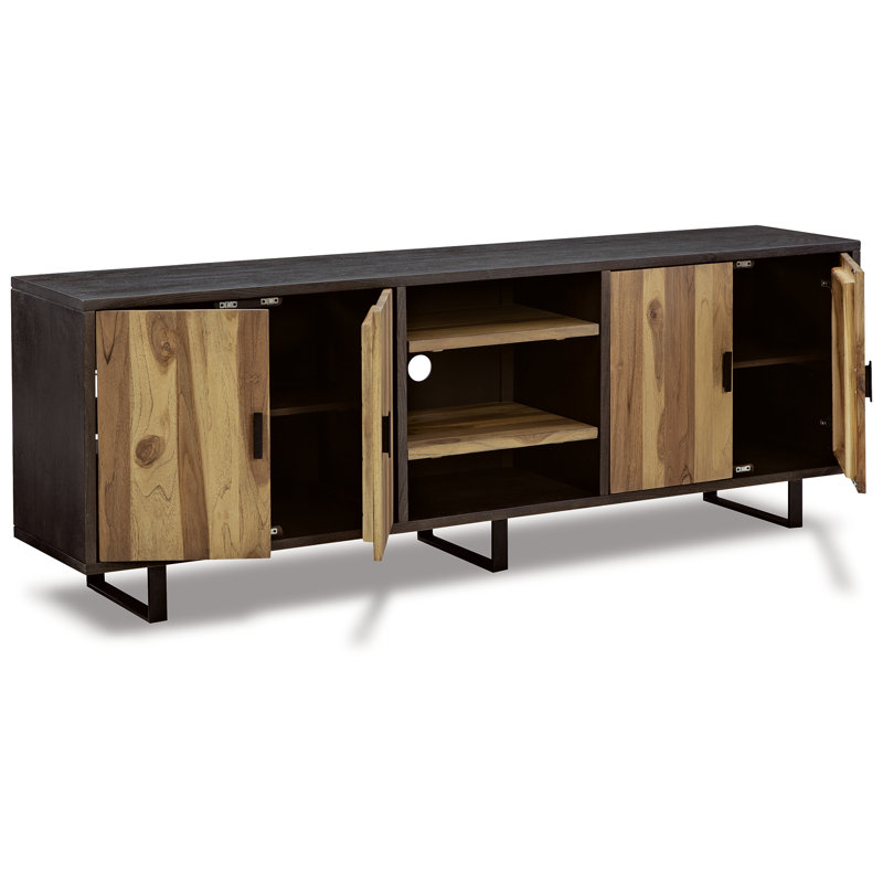 Bellwick Transitional 80'' Wide Adjustable Shelving Office Cabinet in Beige/Brown