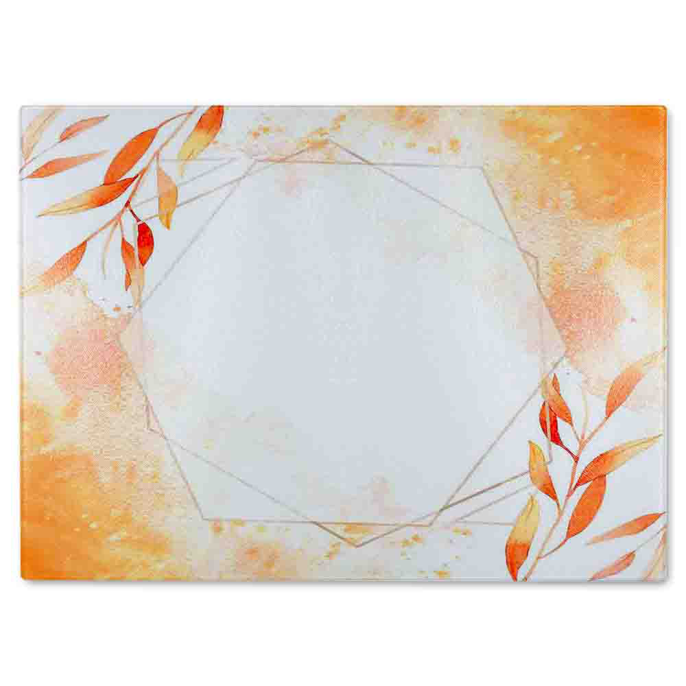 Autumn Leaves Glass Chopping Board