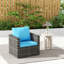 Ensemble d'extérieur durable en rotin tissé à la main pour votre patio - bleu clair, parfait pour tous les temps