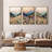 Floral Mountain Landscape Canvas Print Wall Art Set of 3 - Colorful Nature Decor for Living Room or Hallway-115210093-115210094-115210099