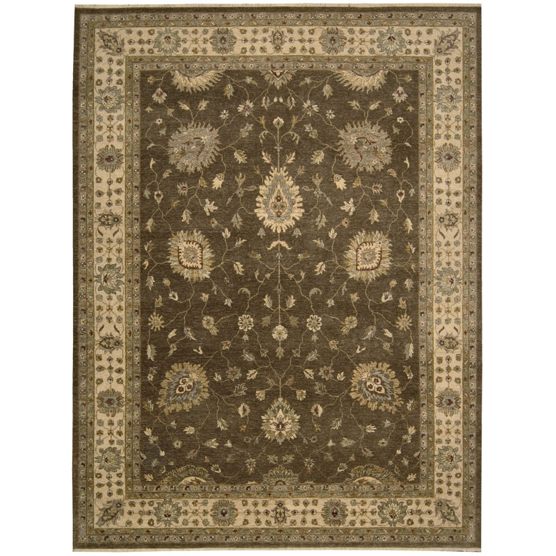 Chocolate Hand-Knotted Wool Persian Runner Rug