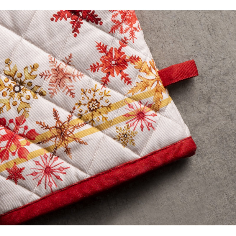 Maison d'Hermine Crystal Star 100% Cotton Oven Mitt + Pot Holder - 7.5" x 13" & 8" x 8"