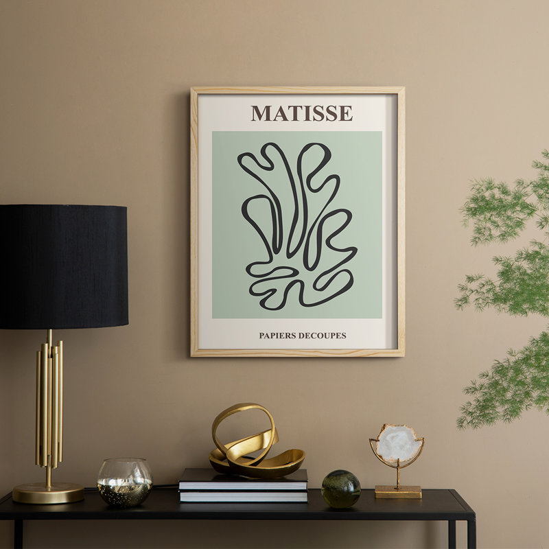 Matisse CXIV, reproduction d'art encadrée - bois massif, H 21 po x l 17 po