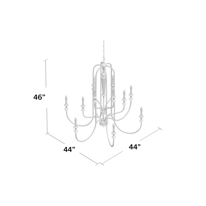 Edoardo 12 - Light Dimmable Tiered Chandelier
