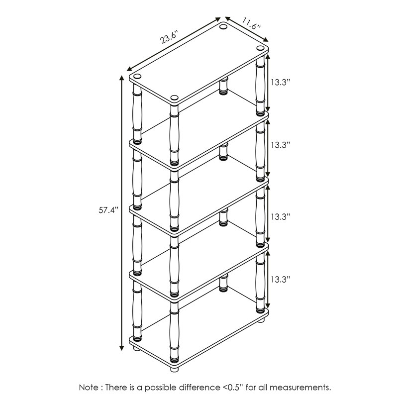 Heslin 23.6'' W Plastic Shelving Unit, Beech/White