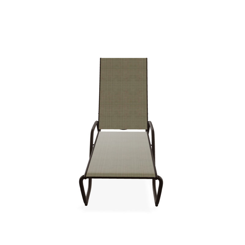Outdoor Rust-Resistant Metal Chaise Lounge, Textured Kona, Elevation Stone