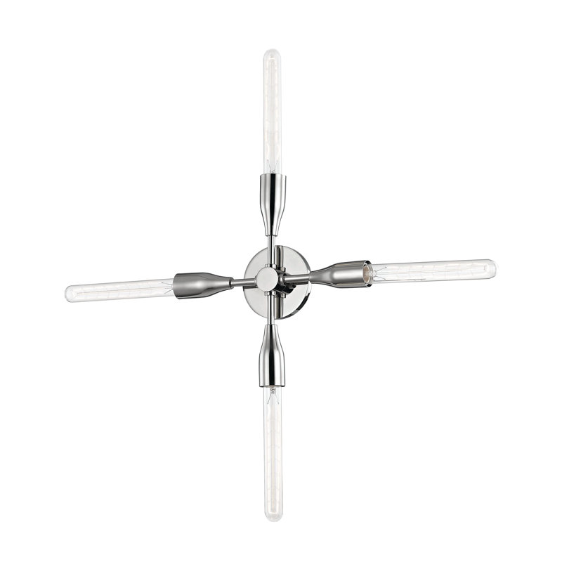 Ronal 4 Light Dimmable Armed Sconce, Polished Nickel