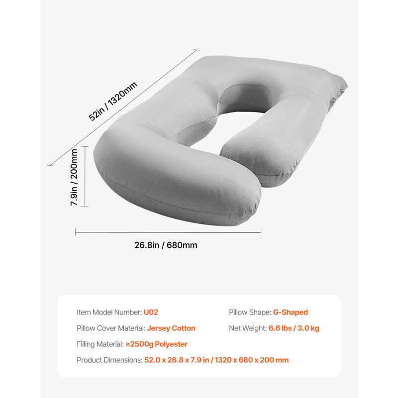 Coussin de maternité en forme de G pour tout le corps, ultra-doux et respirant