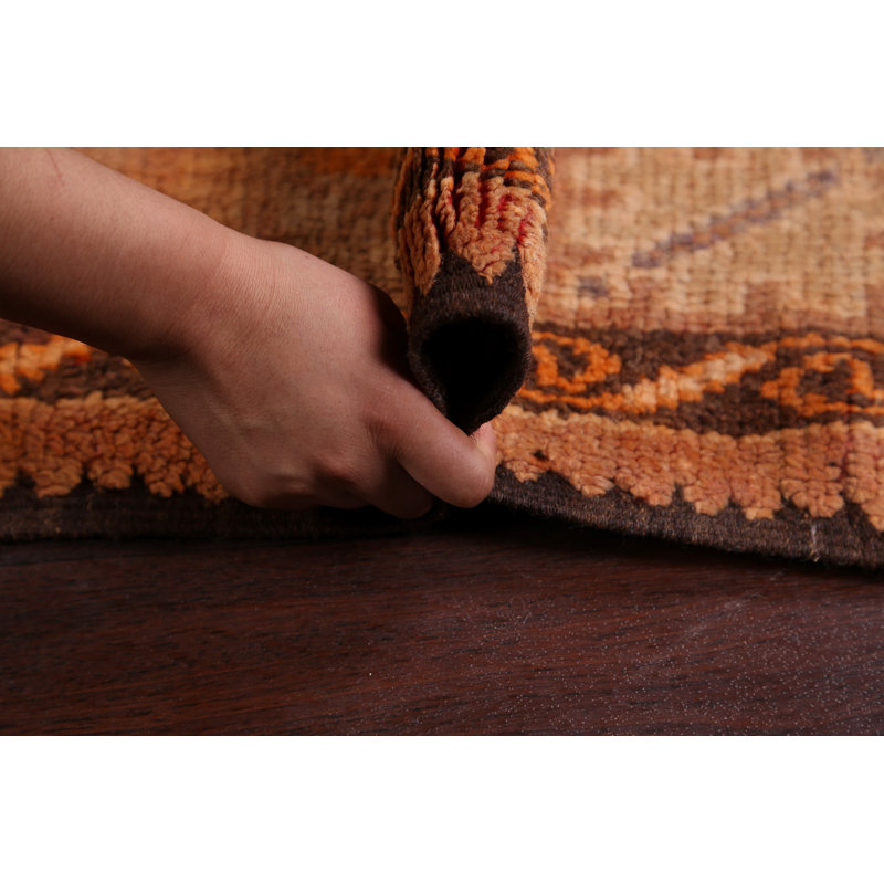 Tapis de couloir en laine 5 pi 4 po x 11 pi 8 po de conception unique noué à la main Tapis décoratif