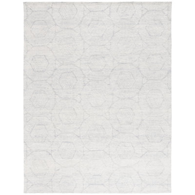 Tapis gris clair en laine touffeté à la main Luceile
