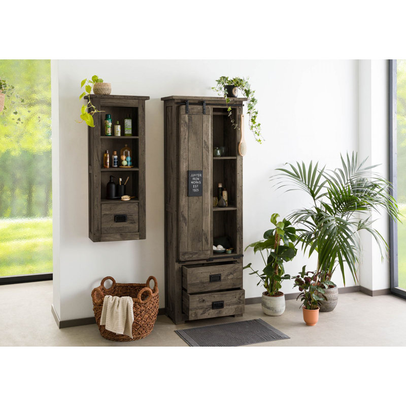 1 Door Wardrobe, Lacquered Grey