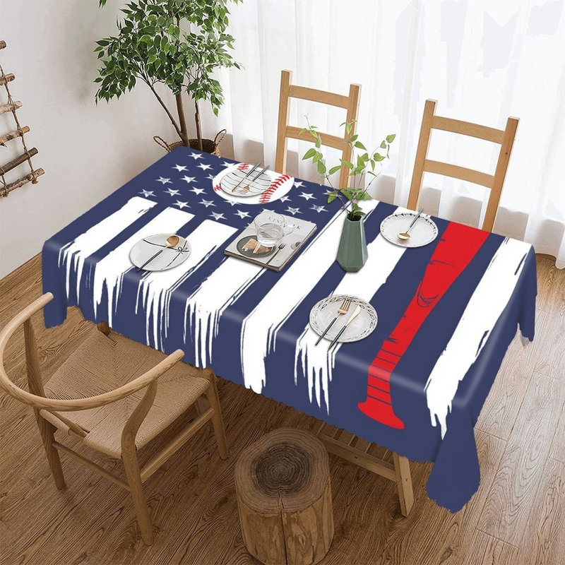 Nappe à motif de coquelicots, bordure festonnée 60 po x 120 po Memorial Day