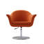 Fauteuil pivotant rembourré en métal tissé orange Voyager-1782179488