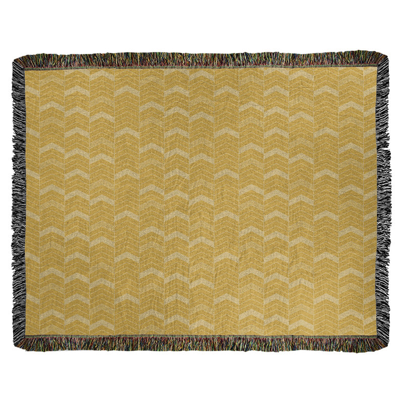 Couverture en coton tissé Rhonda, l 37 po x L 52 po, Jaune beurre