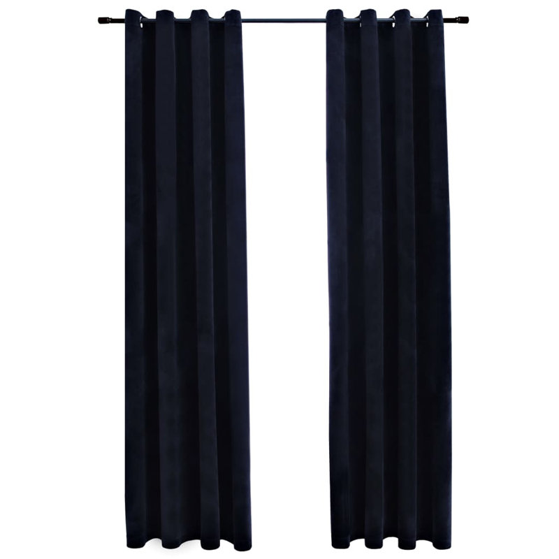 Laurine Blackout Curtain Pair, Width 140 x Drop 245cm, Black