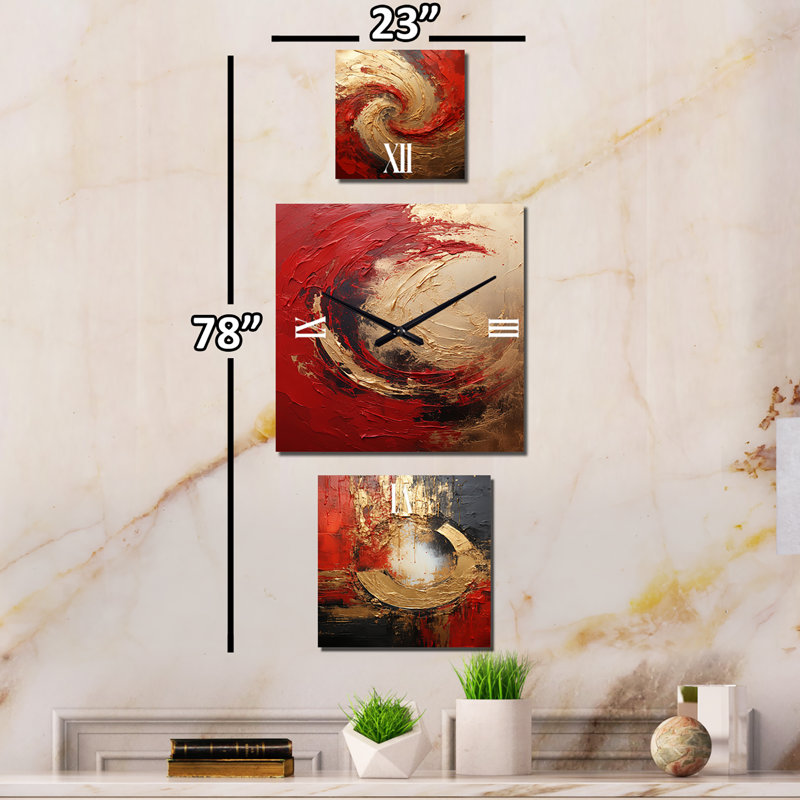 Jelaya - Abstract Spirals Oversized Modern Clock