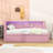 Svojas Twin Size Linen Upholstered Daybed with USB Ports,LED,Shelves and Twin Trundle-111958423