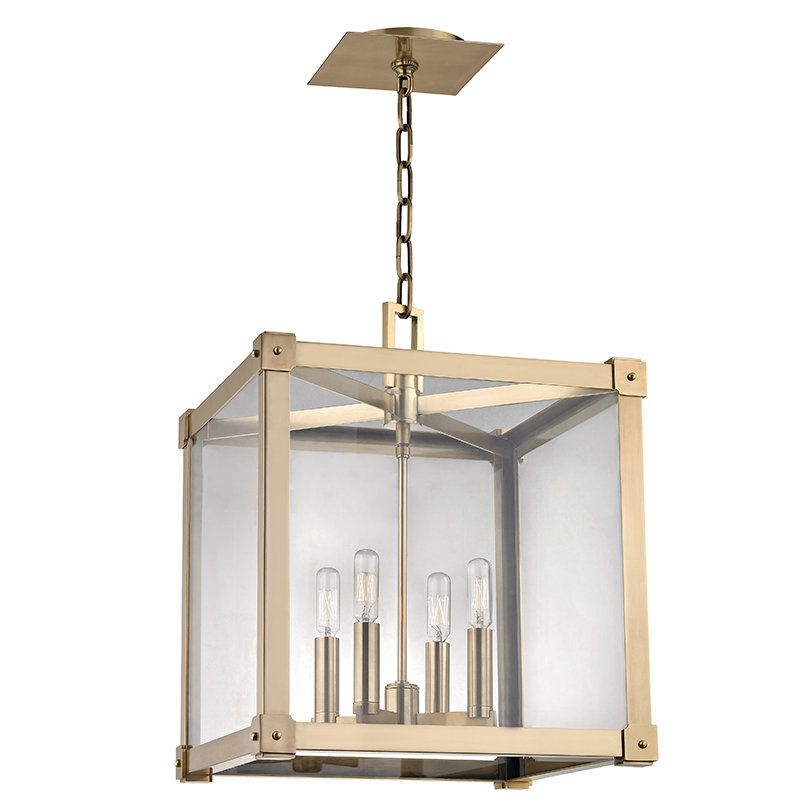 Forsyth 4 - Light Chandelier, Aged Brass, 19.5" H x 16.25" W x 16.25" D