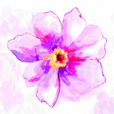 Centre aquarelle fleur - impression sur toile tendue
