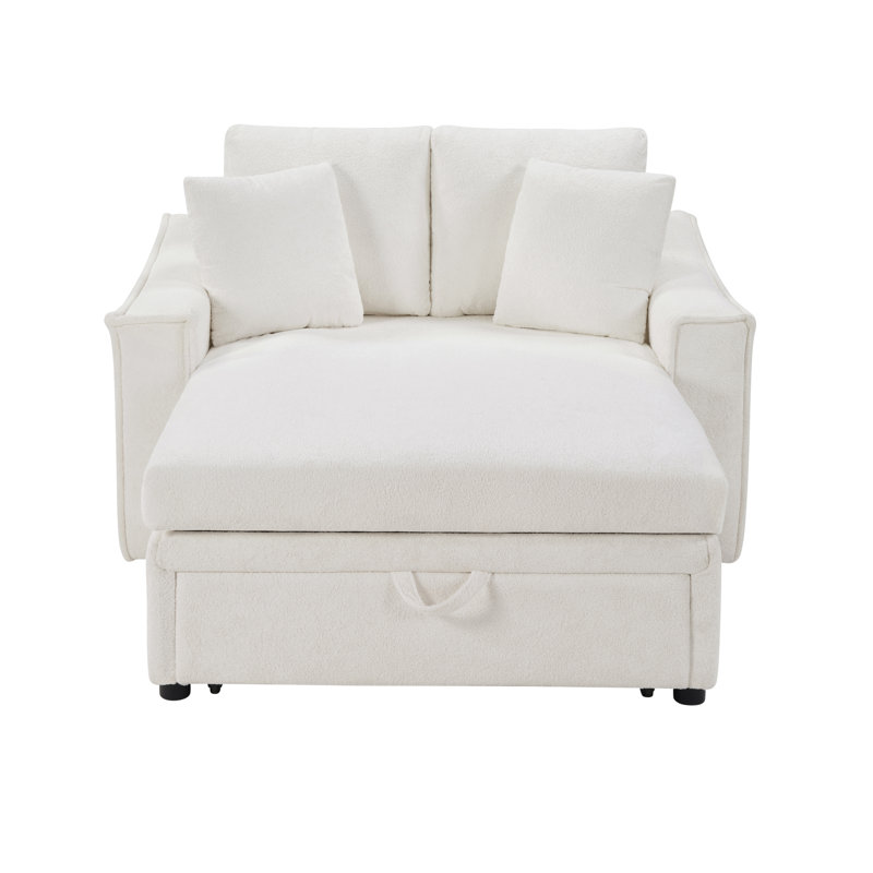 Chaise longue d'intérieur avec coussins et espace de rangement caché pour le salon, la chambre à coucher, Beige