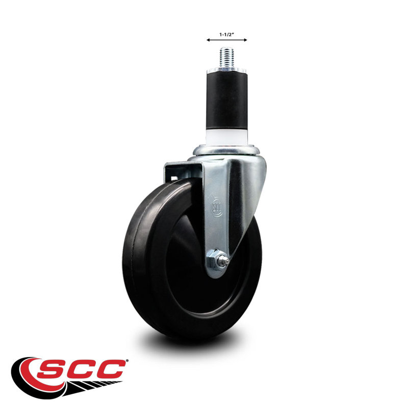 Roue souple en caoutchouc souple pivotante extensible de 1-1 / 2 po SCC