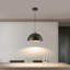 Luminaire suspendu moderne en dôme noir mat et doré