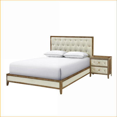 Table de chevet moderne en noyer avec 2 tiroirs - Mobilier de rangement pour chambre à coucher