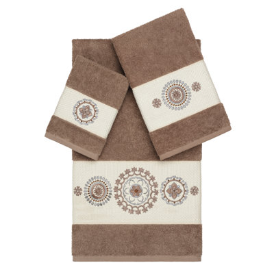 Ensemble de serviettes 3 pièces Isabelle 100% coton turc