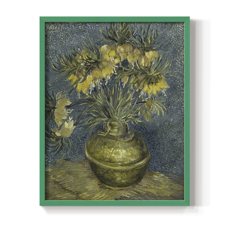 «Vintage Floral Print», impression encadrée CCLI - bois massif, H 15 po x l 12 po, Vert