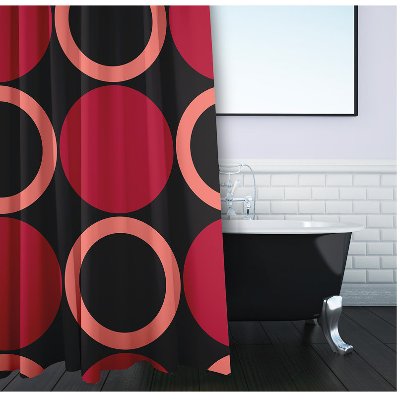 Rideau de douche Mod Circles, Rouge foncé